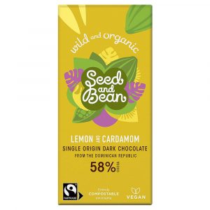 Seed and Bean Fine Dark Chocolate Lemon and Cardamom 85g