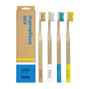 FETE Four Pack Medium Toothbrushes