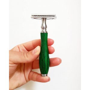 Safety Razor Green Wood with 5 blades